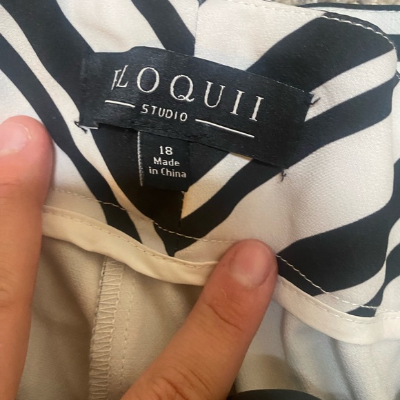 Eloquii Striped Pants with Belt - Picture 3 of 4